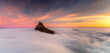© Travel 'n' Lifestyle - View of foggy sunset over Lion's Head mountain, Table Mountain, Cape Town, South Africa.