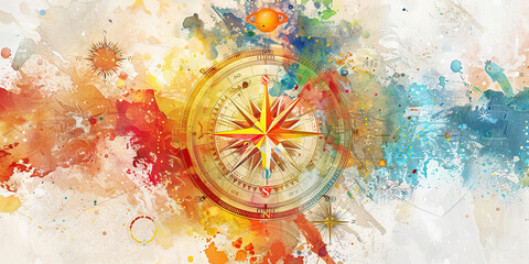 Wall Mural - The Sacred Circle: Religions as Points on a Global Compass - Visualize different religions as points on a compass, each guiding its followers on a spiritual journey towards a common center of truth