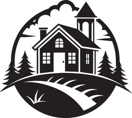 environment logo design illustration black and white