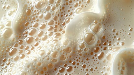 Wall Mural - Macro photography of countless tiny bubbles in a liquid forming an abstract pattern on a creamy beige background