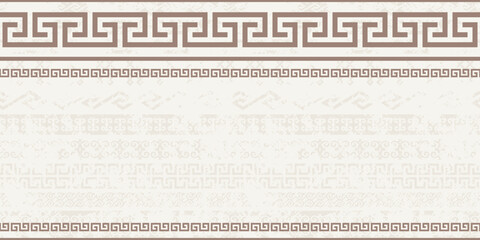 Ethnic background on the theme of Mongolian national ornament, frame, seamless pattern, vector design	