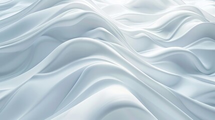 Abstract white waves, fluid and soft fabric textures in motion. Modern elegance and minimalism concept