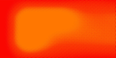 Poster - dots halftone orange color pattern gradient texture with technology digital background. dots pop art