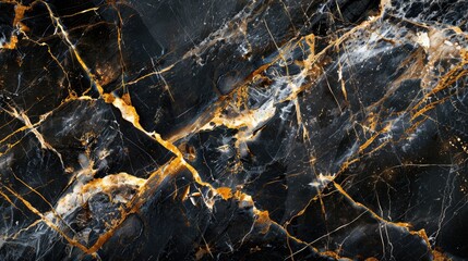 Wall Mural - Marble with brown veins black marble natural pattern abstract black white and gold design black and yellow marble hi gloss marble stone texture for digital wall tiles design