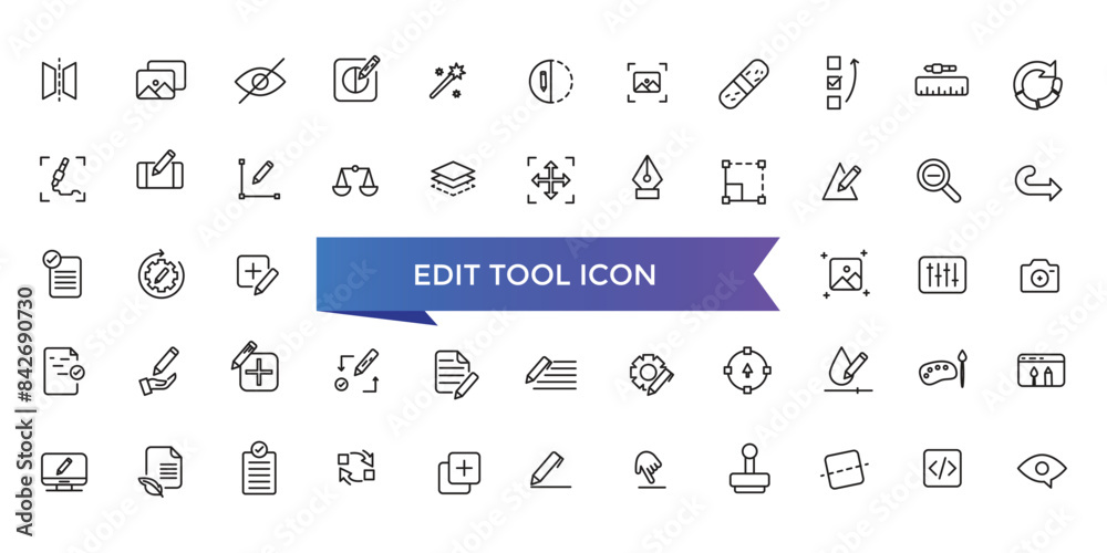 Edit tool icon collection. Related to editor, create, adjust, note ...