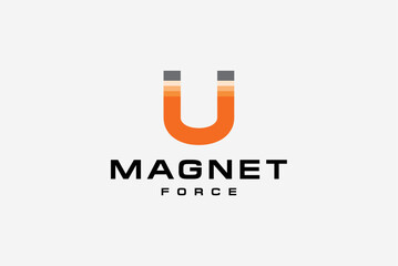 Letter u magnet logo design template 