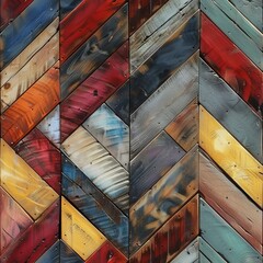 Wall Mural - Seamless Colorful Wood Parquet Texture Background