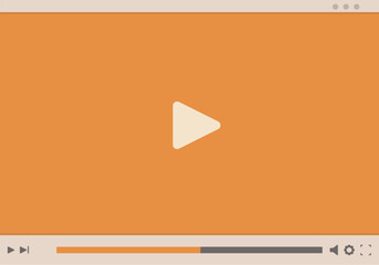Poster - Video player is showing a streaming bar and play button on an orange background