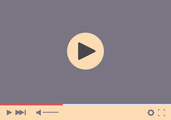 Poster - Video player is showing streaming bar interface with play button for online lessons, video tutorial, movies, tv shows, etc