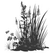 © NikahGeh - silhouette swamp coastal plants black color only