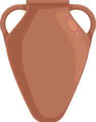 Wall Mural - Large empty clay amphora, with a narrow neck and two handles, standing on a white background