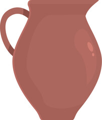 Wall Mural - Big brown empty ceramic pitcher with handle for milk or water