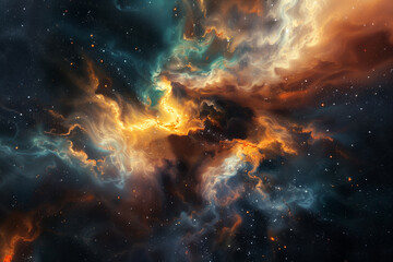 Wall Mural - Nebula and stars in deep space, science fiction wallpaper