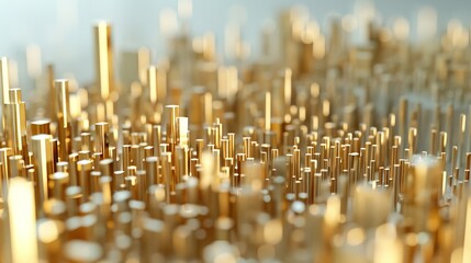 Wall Mural - close-up, city on in a pen, create art, abstract minimalist city design, subtle gold on white, clear background, C4D OC render style, softnatural lighting, simple and elegant space