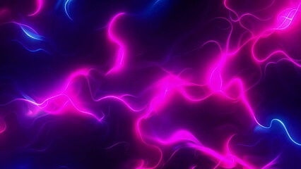 Wall Mural - Abstract digital art depicting a swirling neon light pattern in pink and blue. The light streaks resemble smoke or water flowing, creating a dynamic and visually captivating abstract composition.