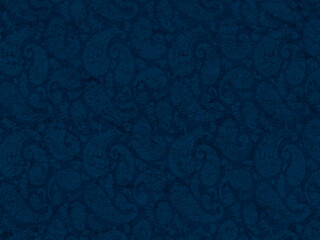 Wall Mural - Blue  paisleys pattern. Indian style ornament. Tie dye design. 