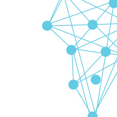 Fototapete - Connecting lines and dots technology network. Abstract circuit board, Illustration high tech computer, engineering, science and information technology on white color background.