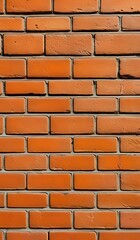 Sticker - Orange brick background texted wall surface.  AI Generated.