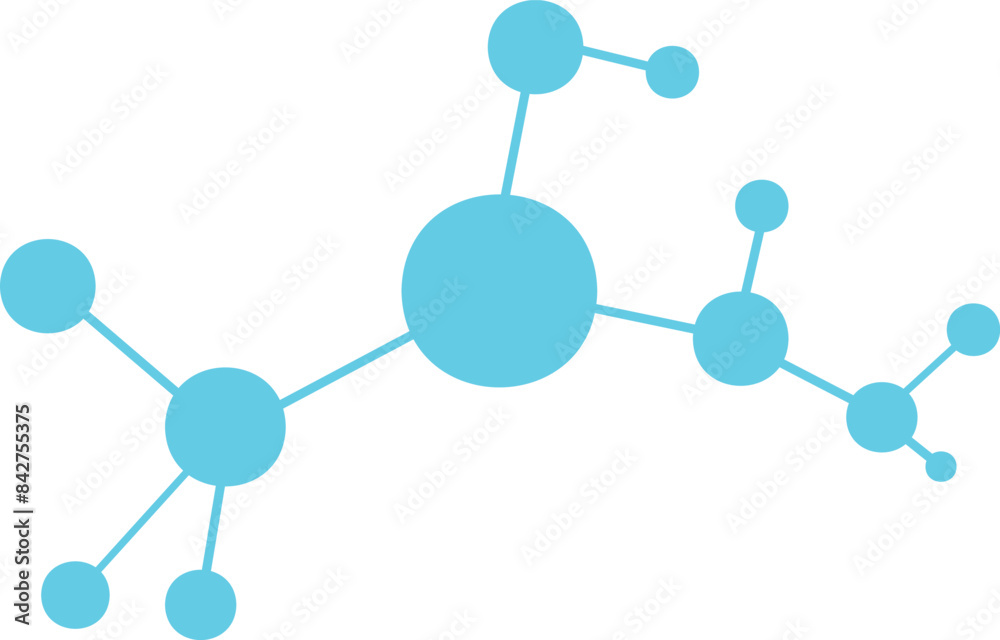 Blue Molecule Icon isolated on white background. Molecule model or ...