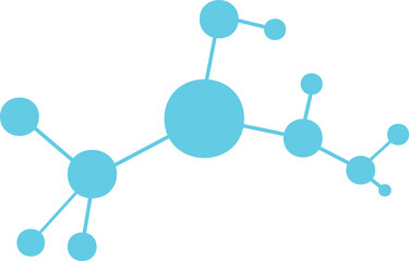 Aufkleber - blue molecule icon isolated on white background. molecule model or structure of the substance. vecto