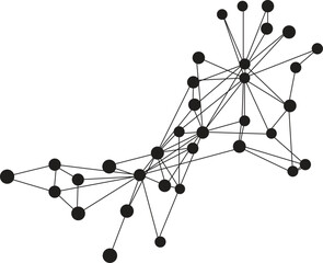 Fototapete - Abstract network connection polygonal connecting line and dots. Plexus technology futuristic network element design vector illustration