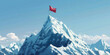 © Lila Patel - Peak Performance: Abstract mountain peak with a flag representing success and accomplishment at the highest level