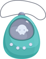 Poster - Virtual pet toy is hanging from a lanyard, bringing back the nostalgia of 90s handheld games