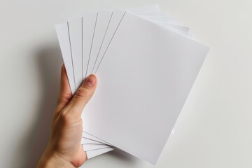 Blank paper mockup on hand created with generative AI