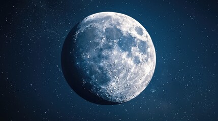 Wall Mural - half moon as the sole natural satellite orbiting earth