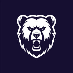 Wall Mural - fierce bear silhouetted vector illustration