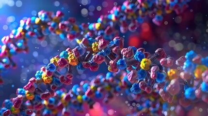 Wall Mural - Design a scene showing a hydrogen bond between two DNA bases, illustrating the molecular basis of genetic information storage.