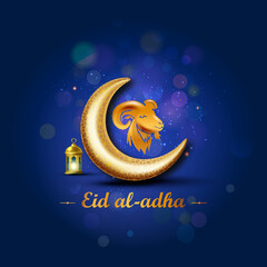 Poster - Eid al-Adha holiday. Eid al-Adha mubarak background.