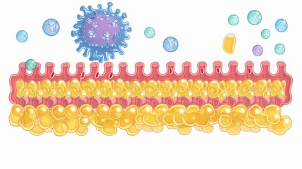 Canvas Print - Illustrate the structure of a lipid bilayer, highlighting how lipid molecules arrange themselves in cell membranes.