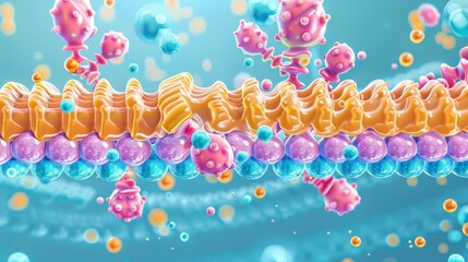Poster - Illustrate the structure of a lipid bilayer, highlighting how lipid molecules arrange themselves in cell membranes.