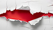© Nazia - Red header in torn paper hole on a white background ai generative