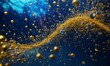 © Tahir - blue particles and gold particles flying gracefully combine, underwater, marbling, hi-res image background