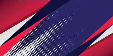 Poster - abstract modern design red dark blue and purple colors geometric overlapping background. sports styl