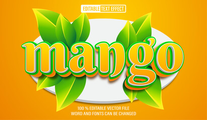 Poster - Editable 3d text style effect - Mango Fruit text effect Template