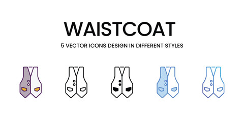 Wall Mural - Waistcoat icons vector set stock illustration.