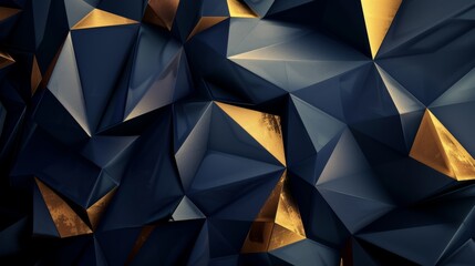 Poster - Geometric composition on dark blue background. Stock.