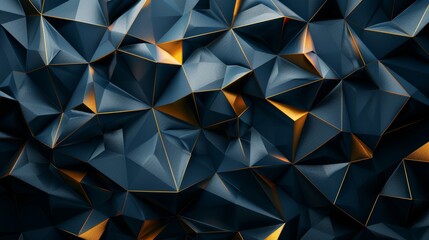 Poster - A geometric composition with a dark blue background, generated with stock.
