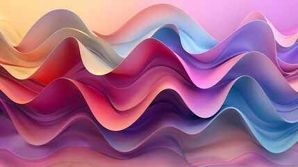 Poster - background with wavy lines in a futuristic style. 3d illustration with editing.