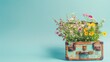 © Maxim Borbut - It represents the arrival of spring, travel, and the open suitcase. This is a stock art piece created with stock.