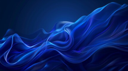 Poster - Blue background with smooth gradient waves. 3D site template.