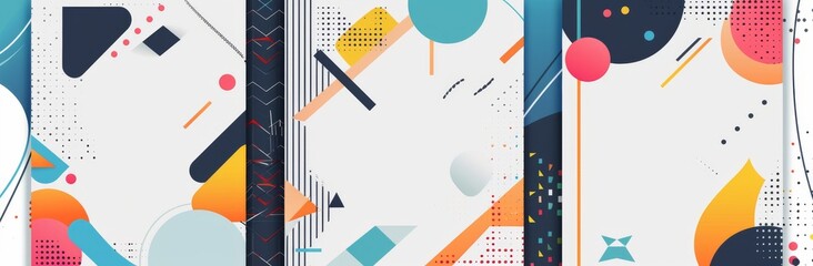 Poster - Colorful colorful modern creative design abstract shapes cover. An attractive simple colorful poster for banners, brochures, corporate websites, reports, resumes, and flyers.