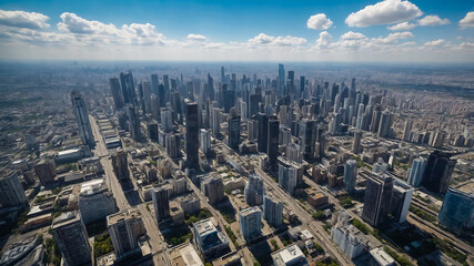 Poster - high quality aerial view of a beautiful city skyline
