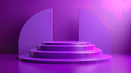 Wall Mural - Purple product podium stage, cylinder shape design element