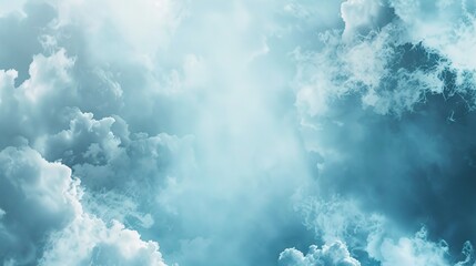 Poster - abstract cloudy light blue background with various natural clouds and smoke .beautiful cloudy blue background