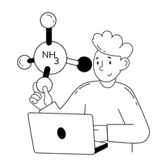 Poster - A doodle mini illustration of molecular study 