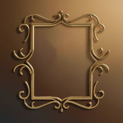 Wall Mural - frame mockup features an elegant, vintage-inspired gold border with intricate scrollwork with a subtle gradient effect that transitions from a rich gold to a warm, antique brass